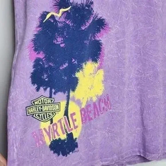 HARLEY DAVIDSON V Neck T Shirt - Myrtle Beach, SC - Purple - Women's XL - Picture 3 of 6